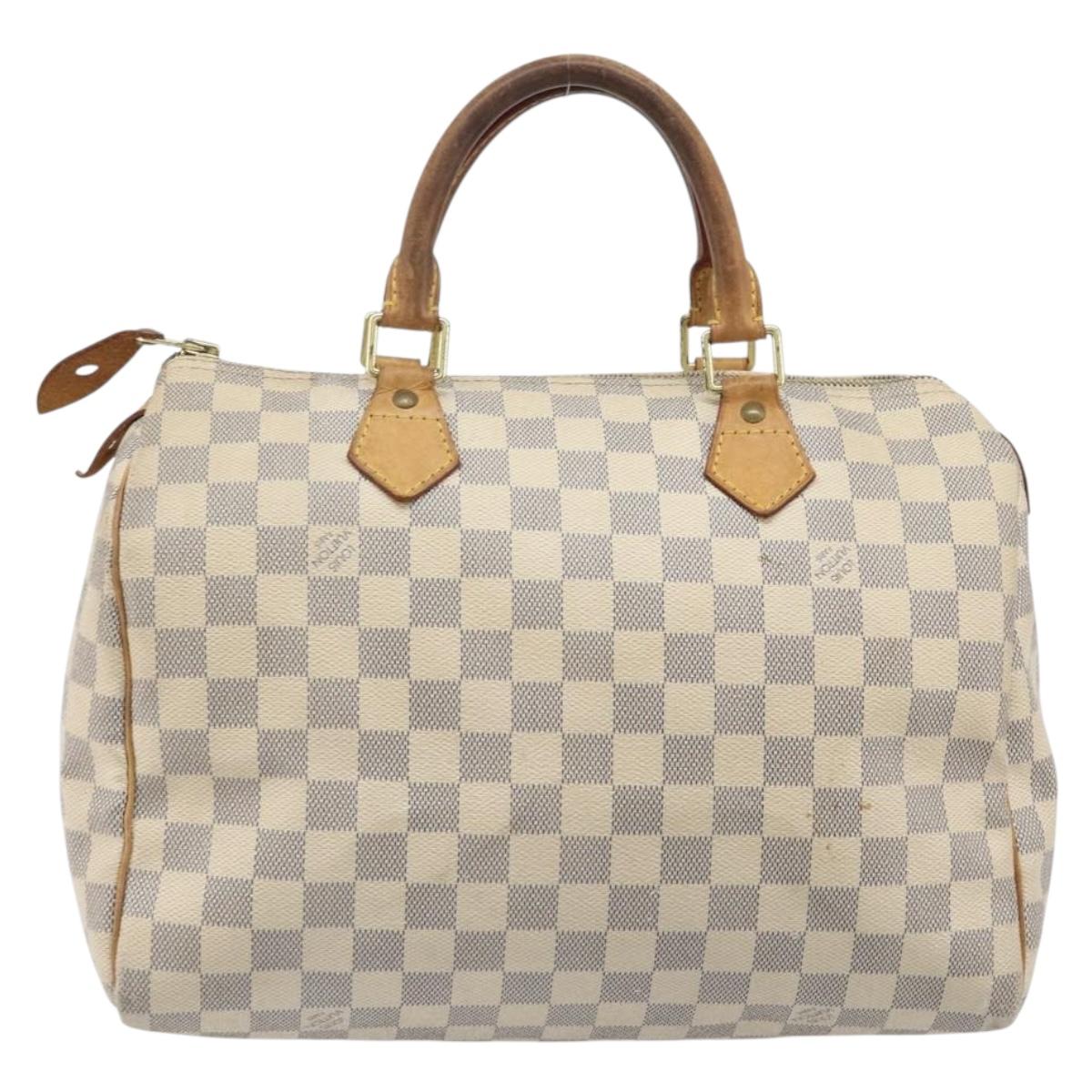 LOUIS VUITTON Damier Azur Speedy 30 Hand Bag N41533 LV Auth 205932