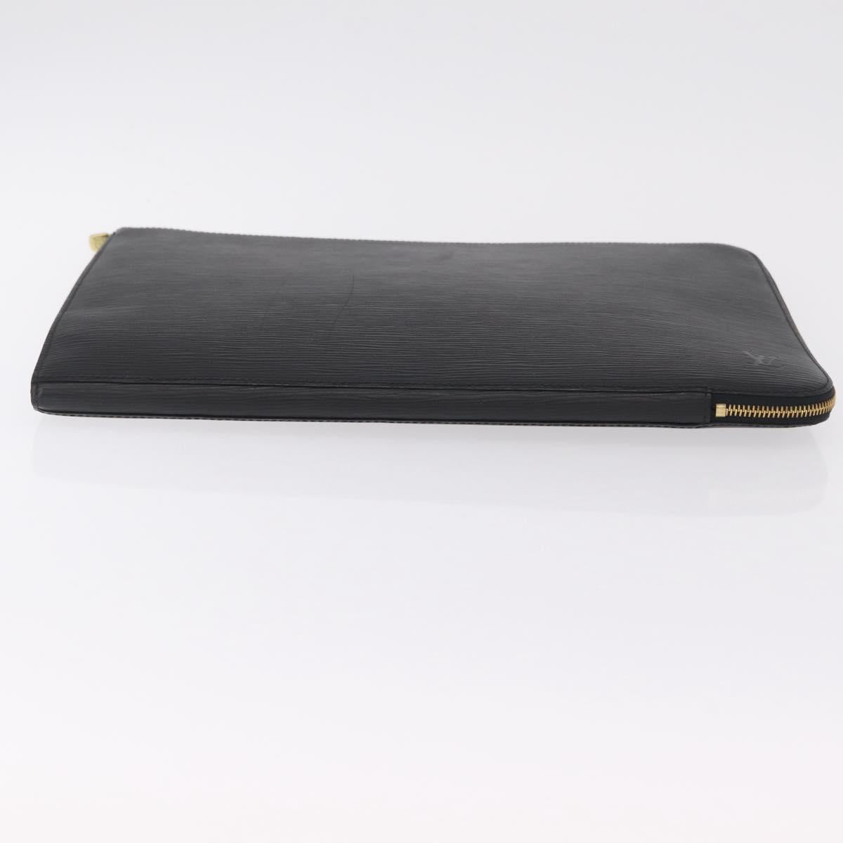 LOUIS VUITTON Epi Posh Documents Clutch Bag Black M54492 LV Auth 205934A