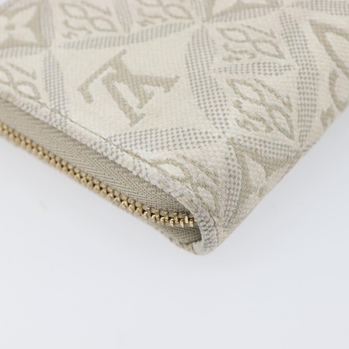 LOUIS VUITTON SINCE1854 Zippy Coin Purse Canvas Ivory Blue M81095 Auth 205941A