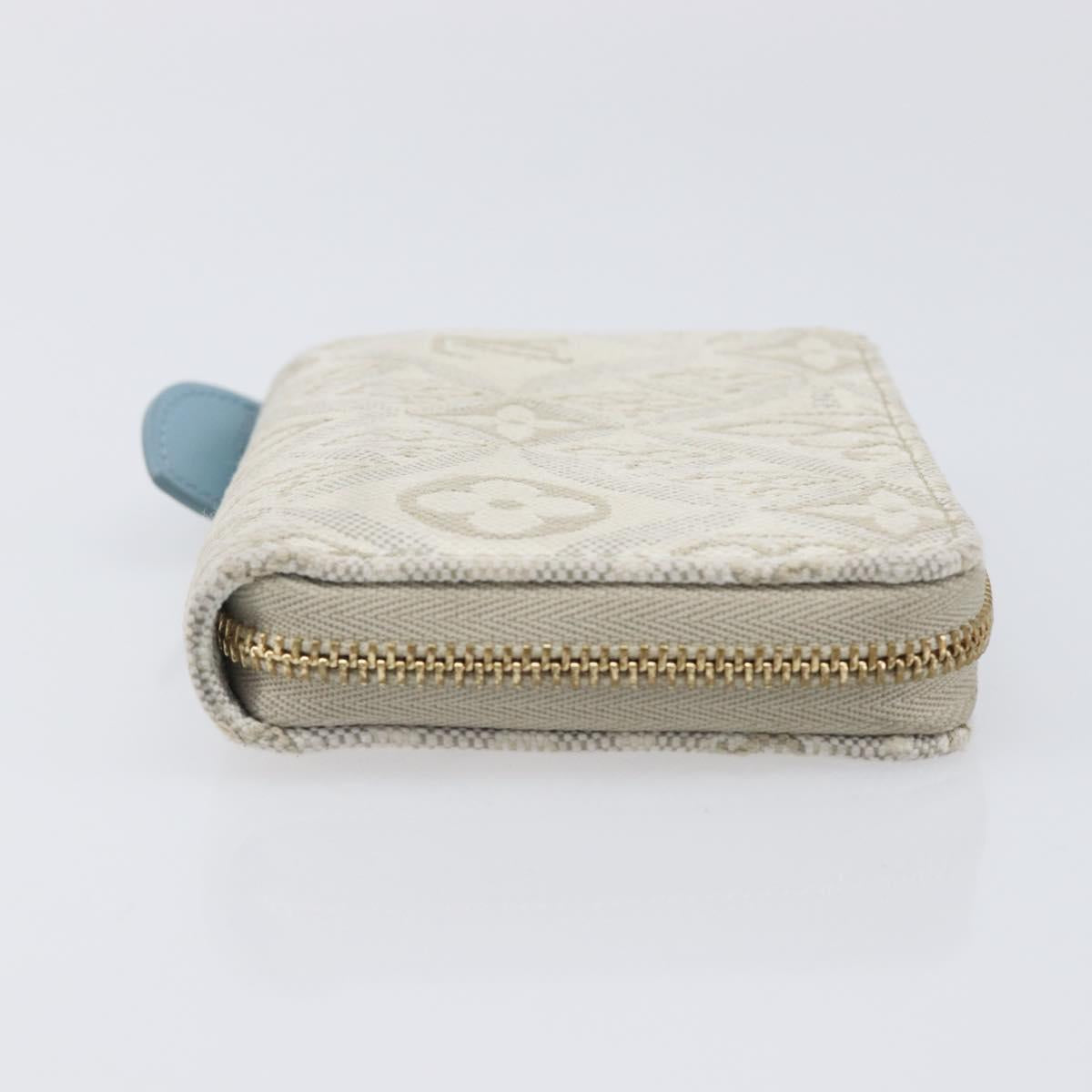 LOUIS VUITTON SINCE1854 Zippy Coin Purse Canvas Ivory Blue M81095 Auth 205941A