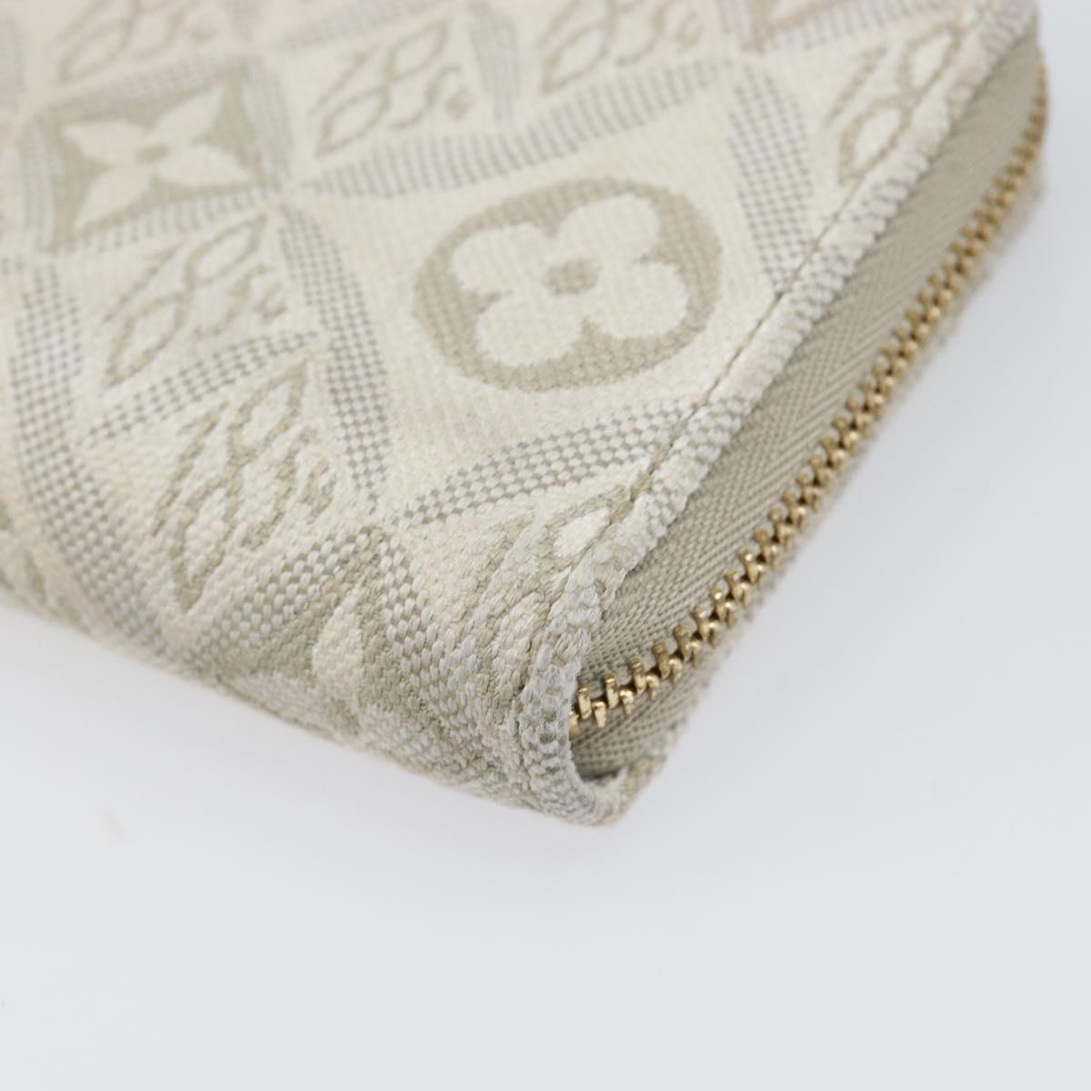 LOUIS VUITTON SINCE1854 Zippy Coin Purse Canvas Ivory Blue M81095 Auth 205941A