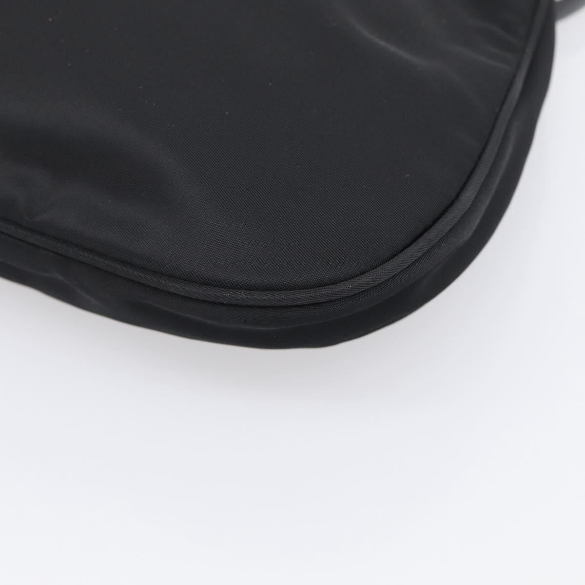 PRADA Accessory Pouch Nylon Black Silver Auth 205946A