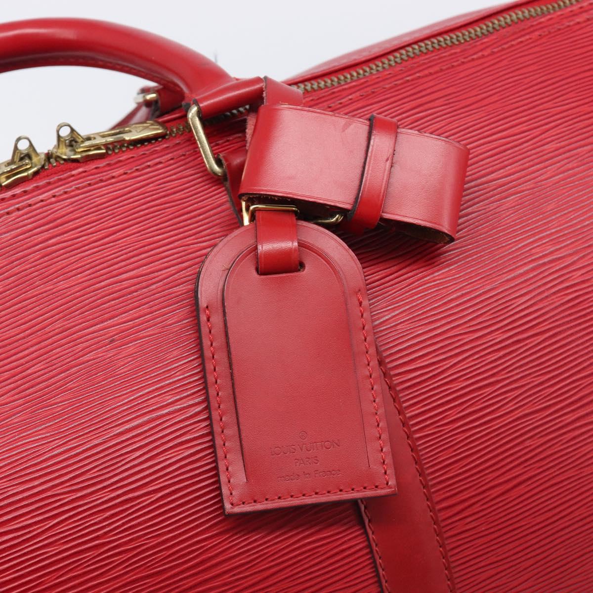 LOUIS VUITTON Epi Keepall 50 Boston Bag Red M42967 LV Auth 205950A