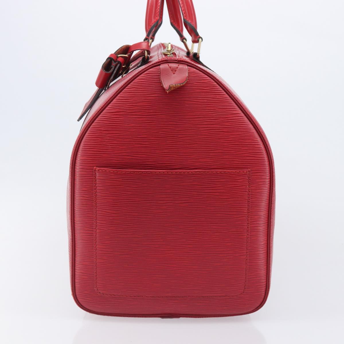 LOUIS VUITTON Epi Keepall 50 Boston Bag Red M42967 LV Auth 205950A