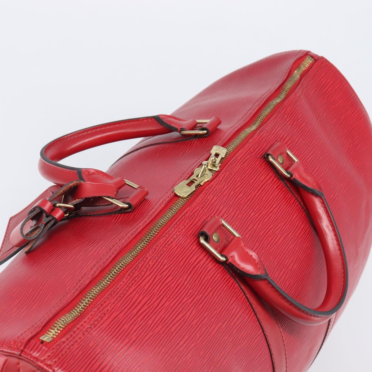 LOUIS VUITTON Epi Keepall 50 Boston Bag Red M42967 LV Auth 205950A