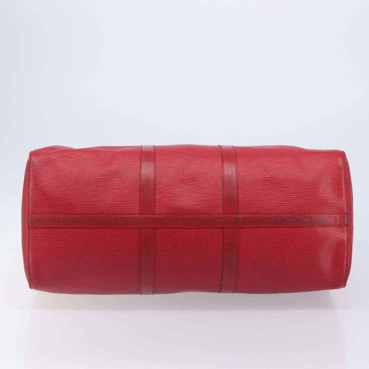 LOUIS VUITTON Epi Keepall 50 Boston Bag Red M42967 LV Auth 205950A