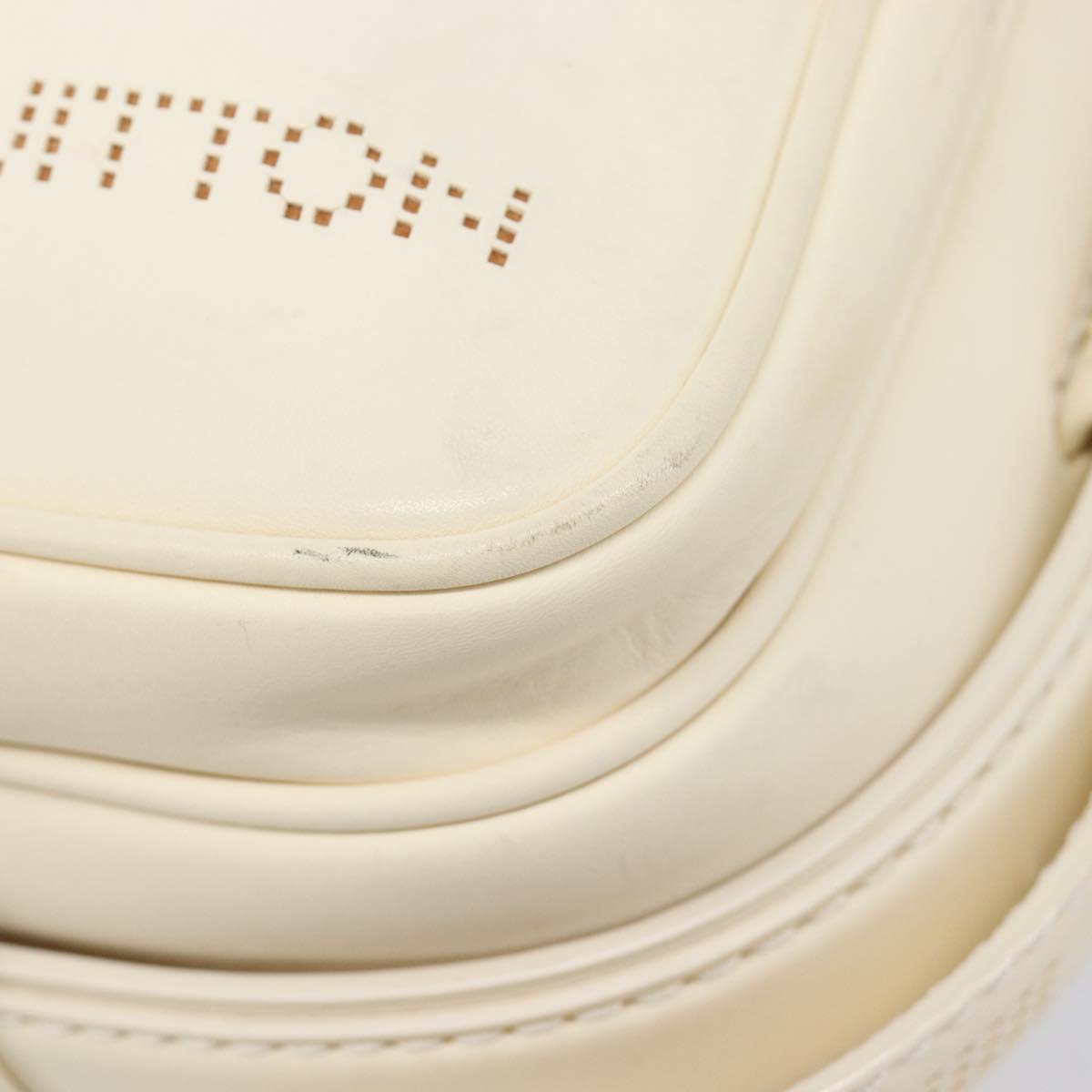 LOUIS VUITTON Cuir Bequia Trotteur MM Bag Leather White M95359 LV Auth 205951