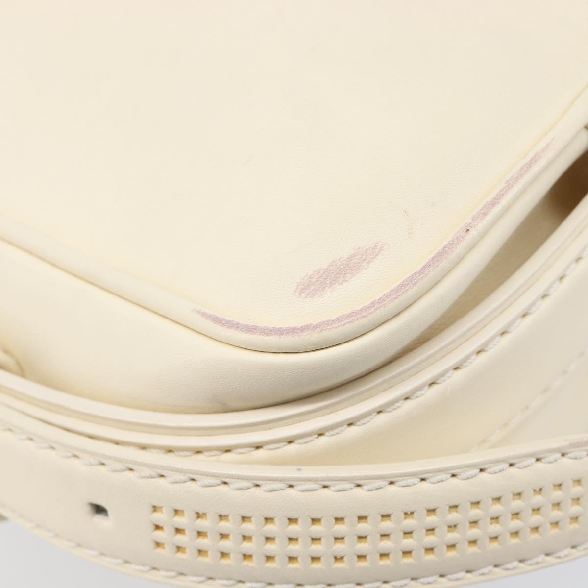 LOUIS VUITTON Cuir Bequia Trotteur MM Bag Leather White M95359 LV Auth 205951