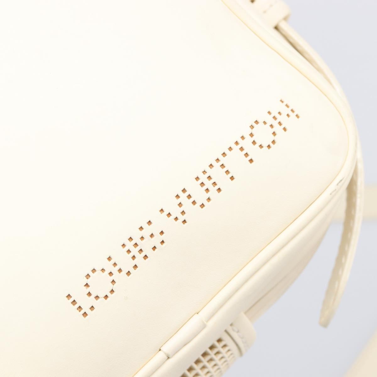 LOUIS VUITTON Cuir Bequia Trotteur MM Bag Leather White M95359 LV Auth 205951