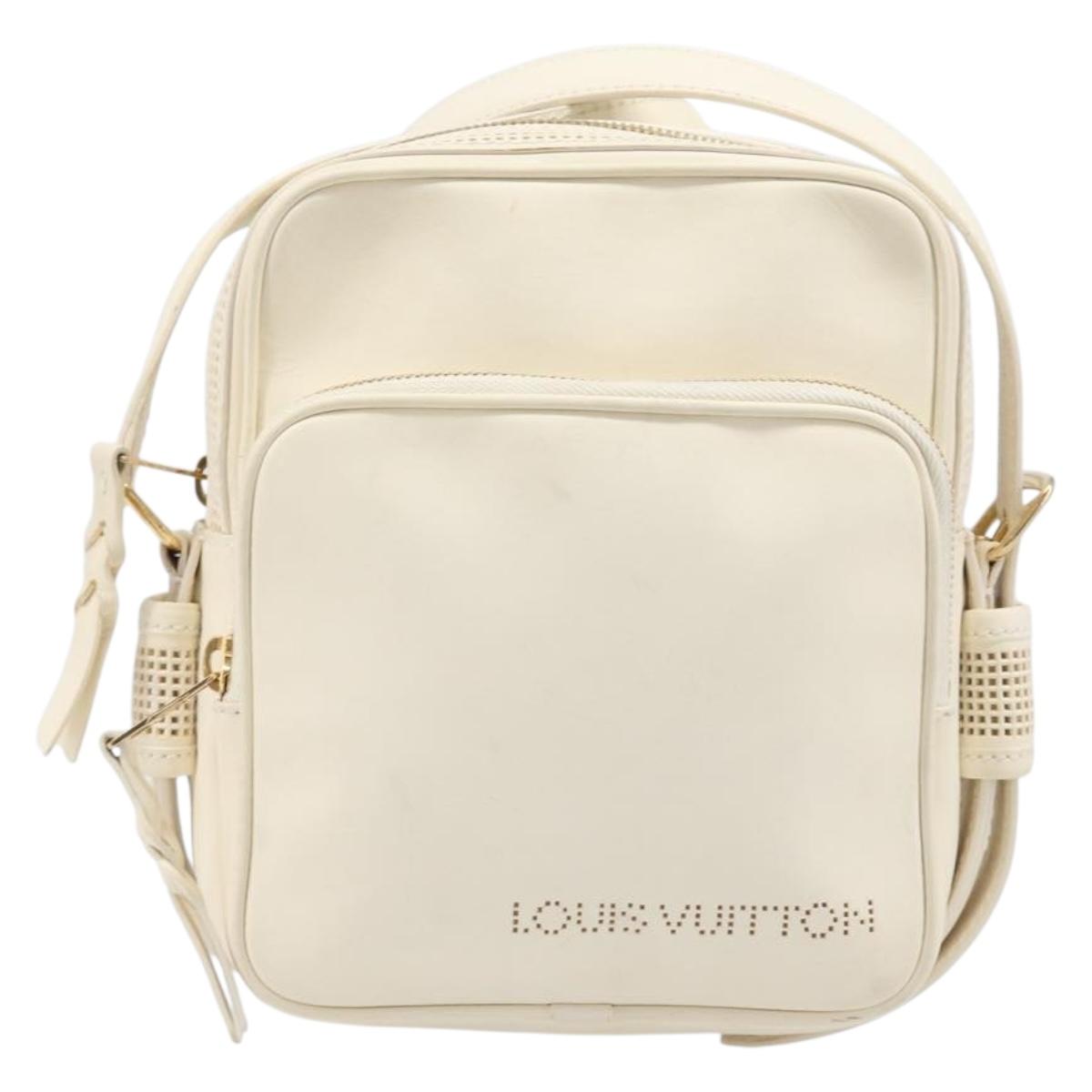 LOUIS VUITTON Cuir Bequia Trotteur MM Bag Leather White M95359 LV Auth 205951