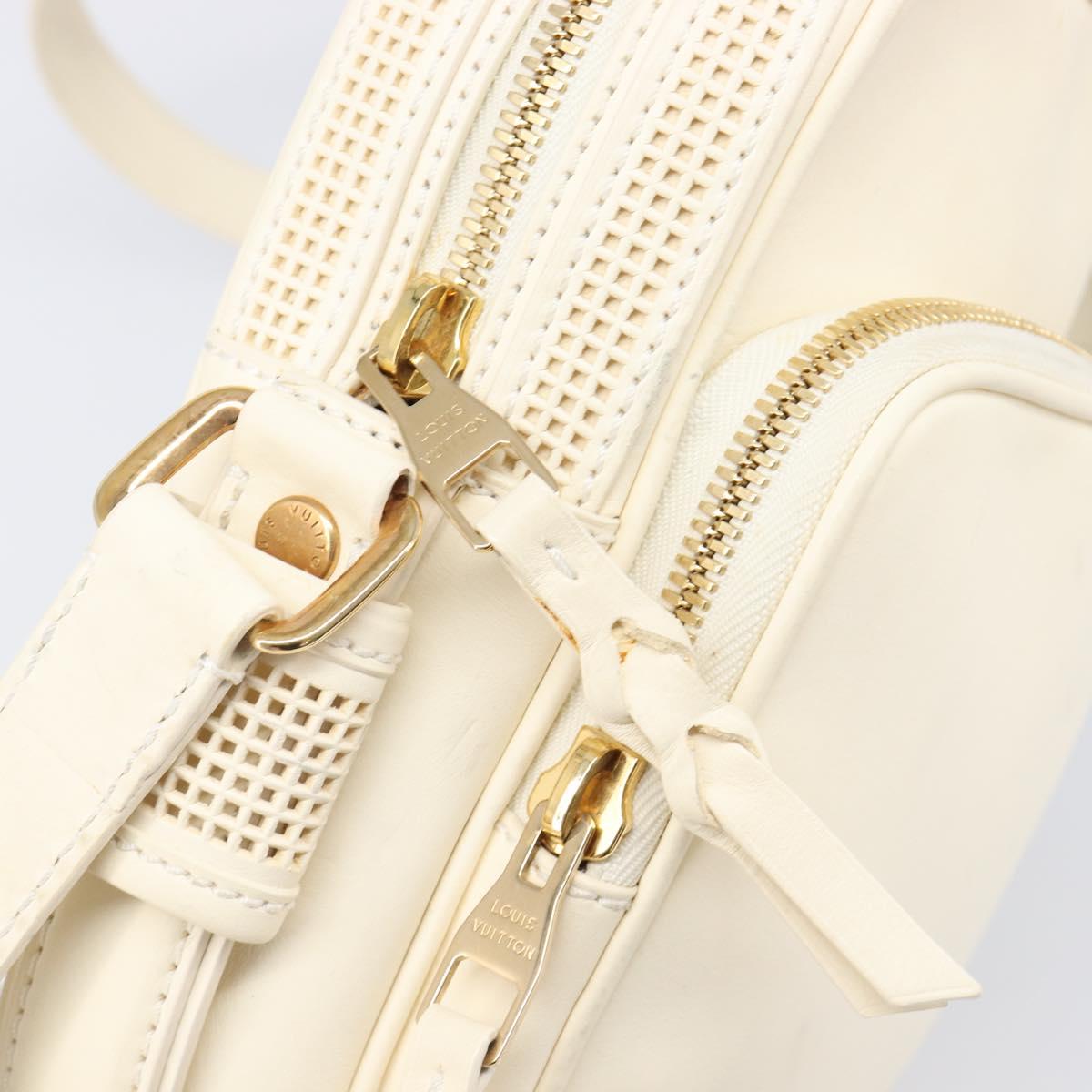 LOUIS VUITTON Cuir Bequia Trotteur MM Bag Leather White M95359 LV Auth 205951