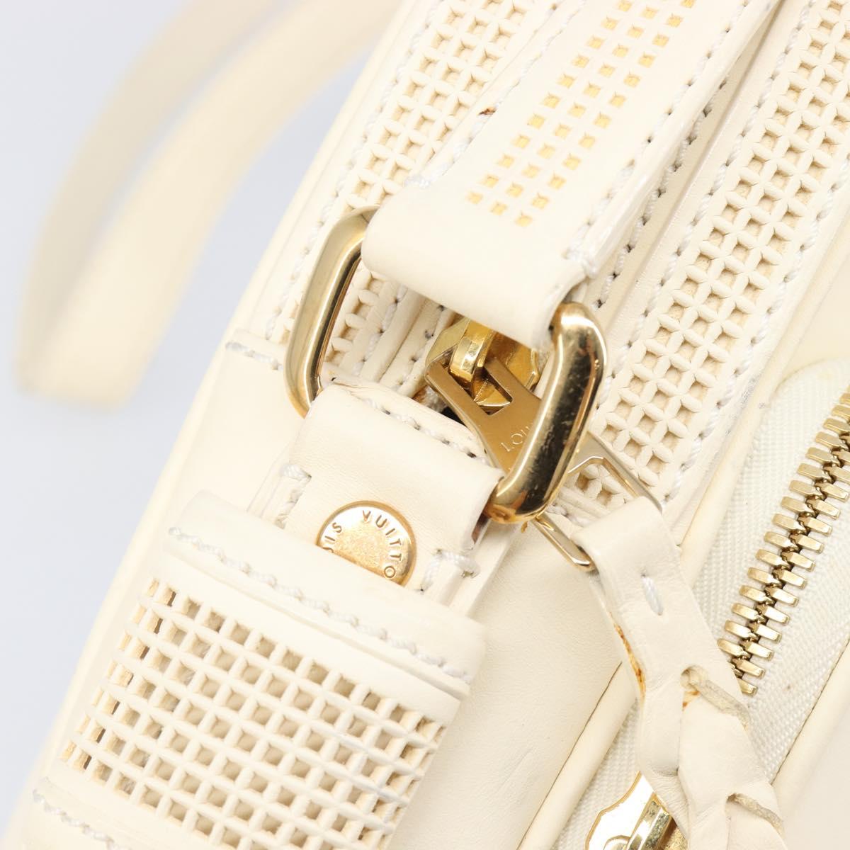 LOUIS VUITTON Cuir Bequia Trotteur MM Bag Leather White M95359 LV Auth 205951