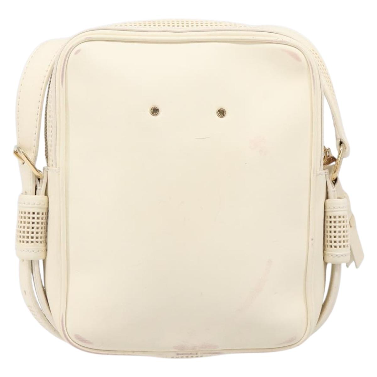 LOUIS VUITTON Cuir Bequia Trotteur MM Bag Leather White M95359 LV Auth 205951