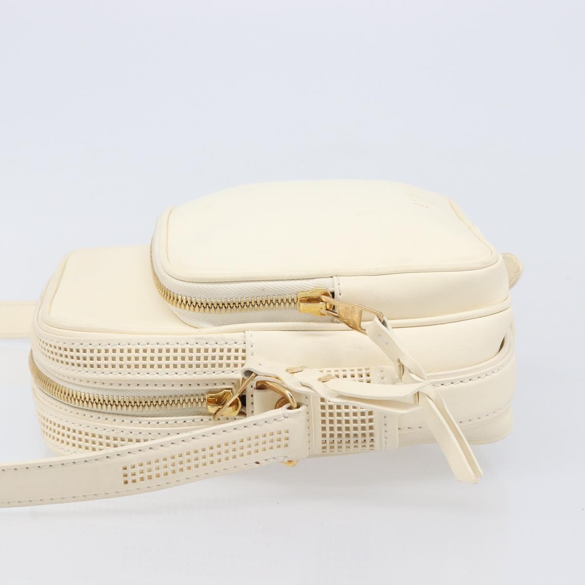 LOUIS VUITTON Cuir Bequia Trotteur MM Bag Leather White M95359 LV Auth 205951