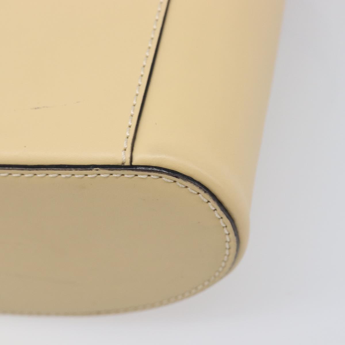 CELINE Vanity Shoulder Bag Leather 2way Beige Gold Tone Auth 205952A