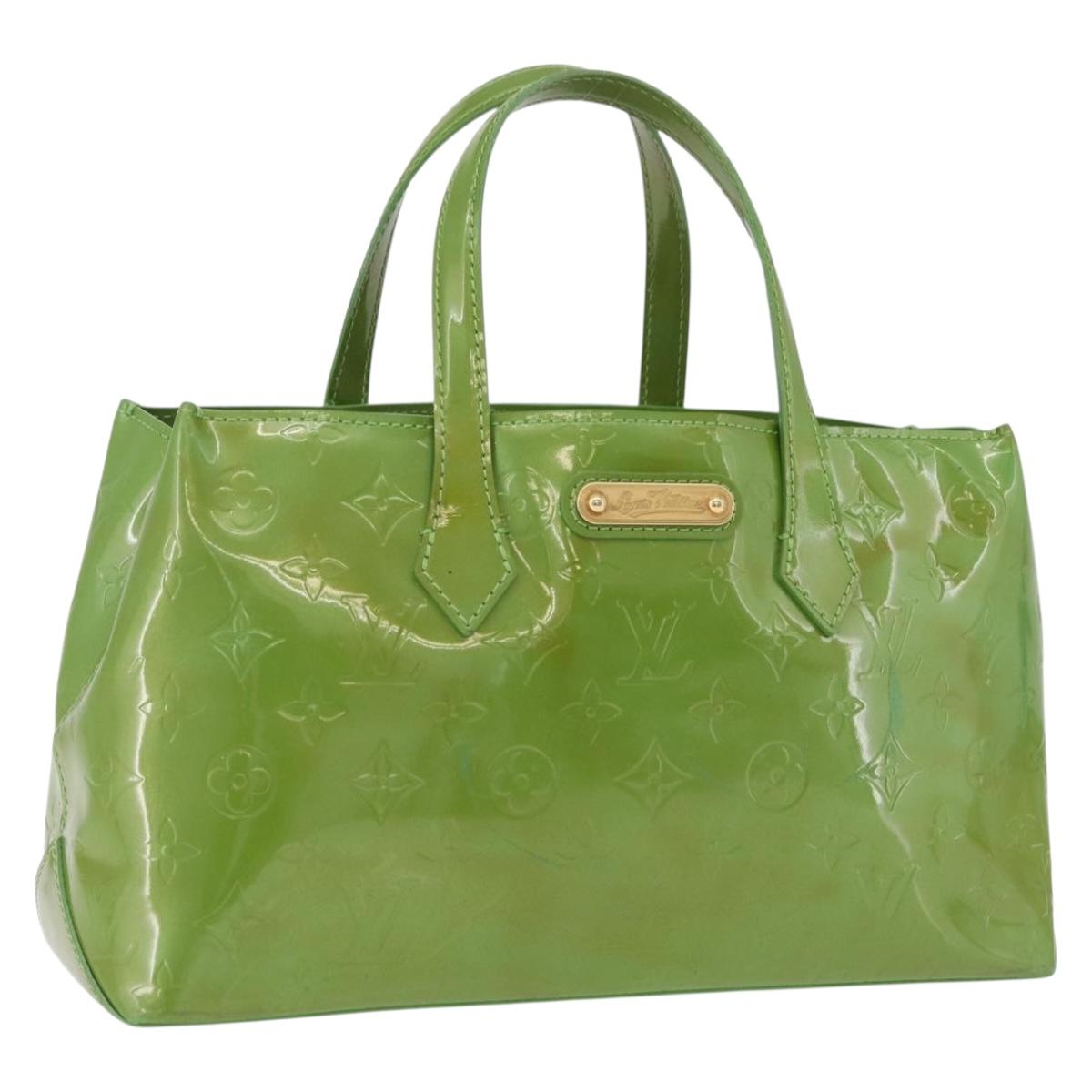 LOUIS VUITTON Monogram Vernis Wilshire PM Hand Bag Vert Tonic M93645 Auth 205958