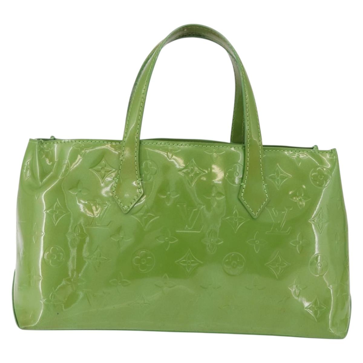 LOUIS VUITTON Monogram Vernis Wilshire PM Hand Bag Vert Tonic M93645 Auth 205958