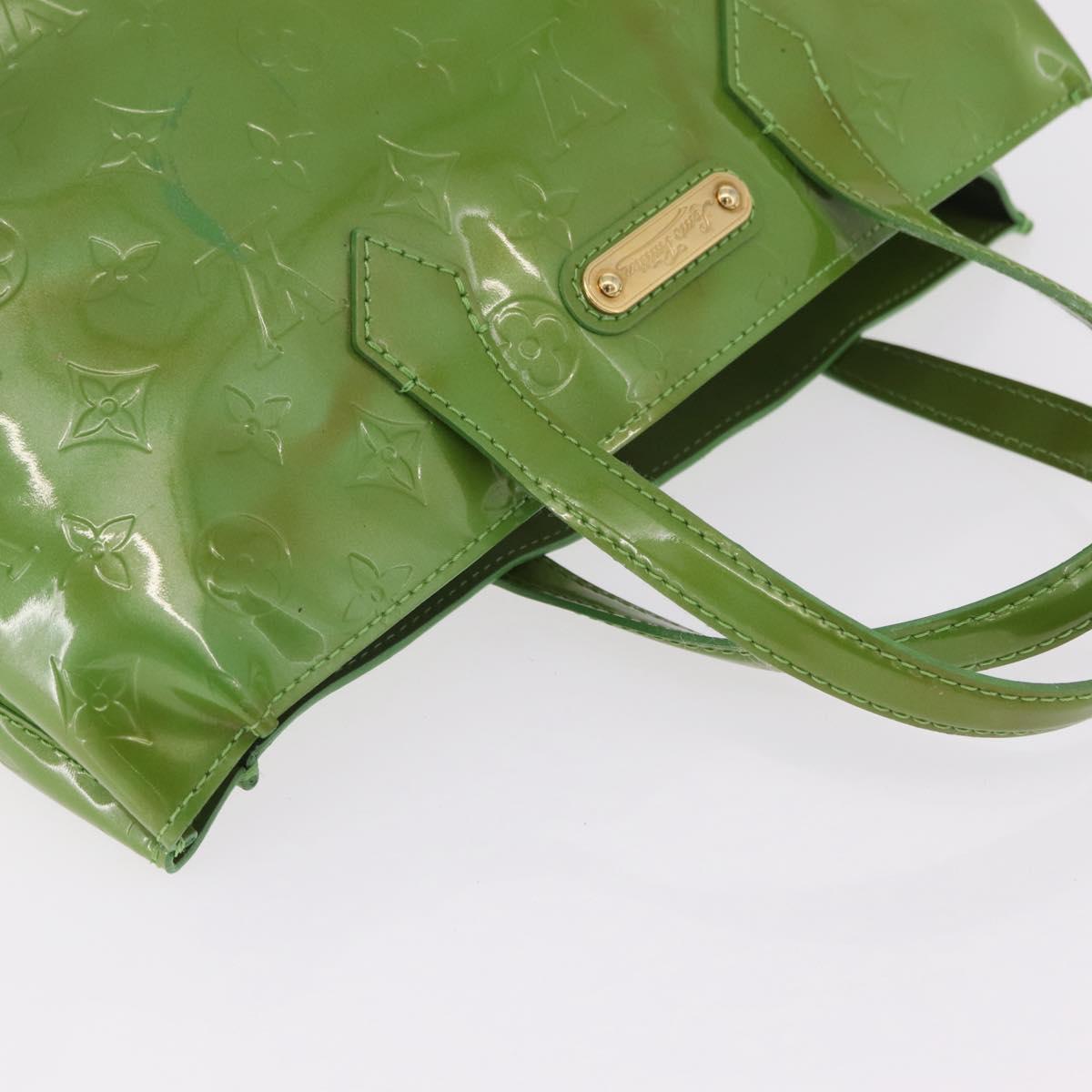 LOUIS VUITTON Monogram Vernis Wilshire PM Hand Bag Vert Tonic M93645 Auth 205958