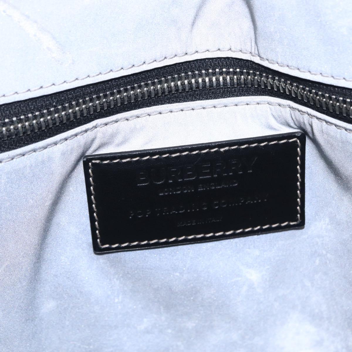 BURBERRY Nova Check Hand Bag PVC Leather Black Red Auth 205962