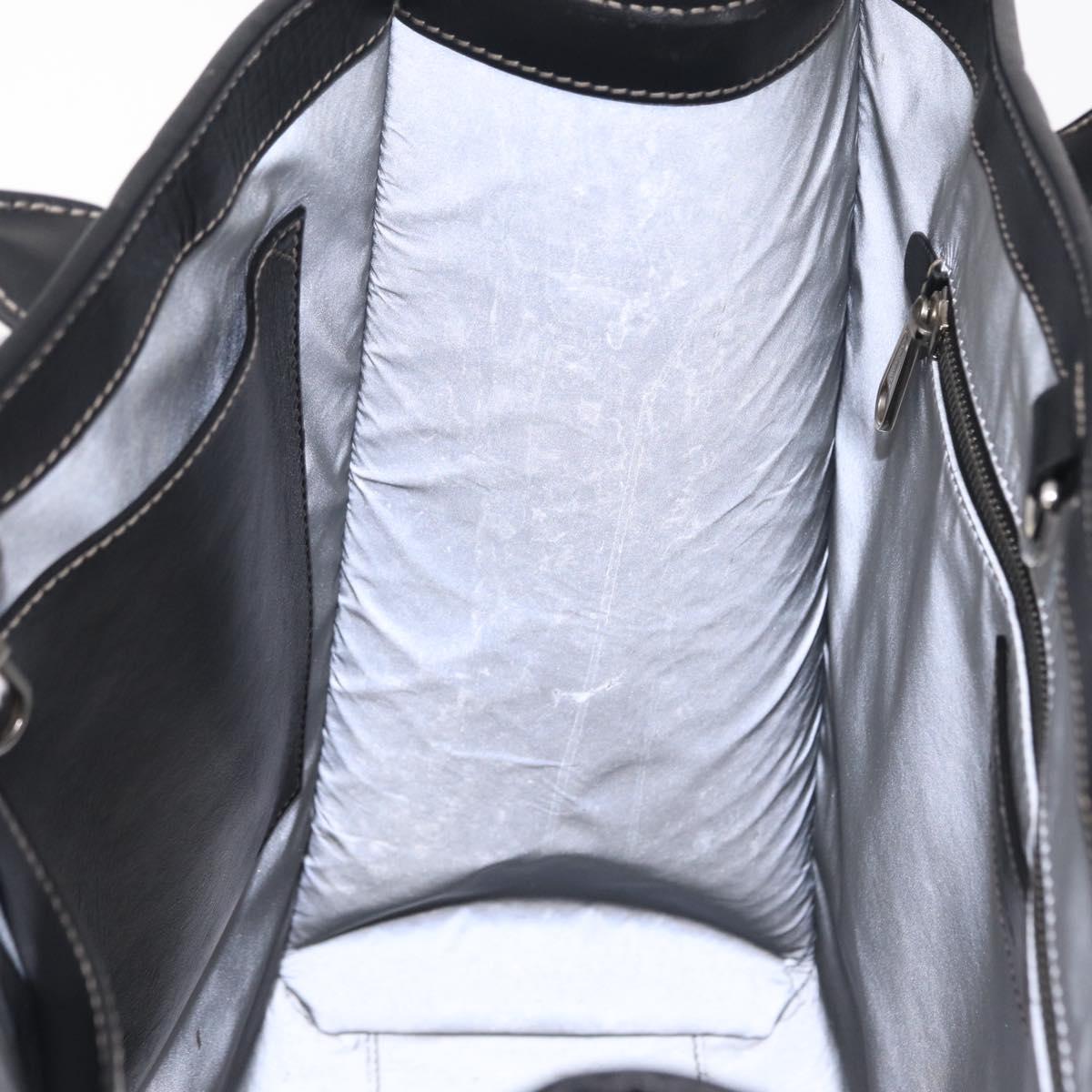 BURBERRY Nova Check Hand Bag PVC Leather Black Red Auth 205962