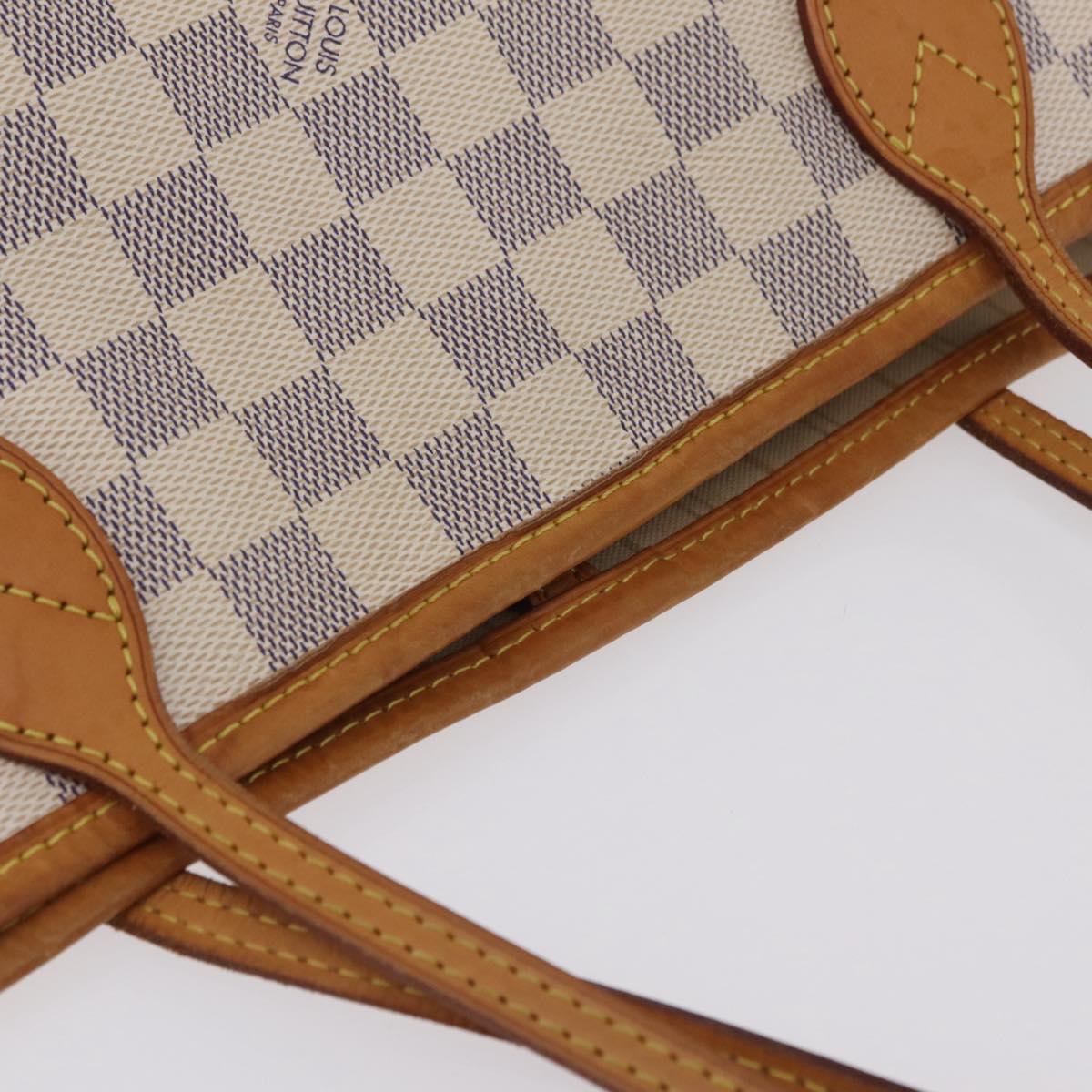 LOUIS VUITTON Damier Azur Neverfull MM Tote Bag N41605 LV Auth 205971A