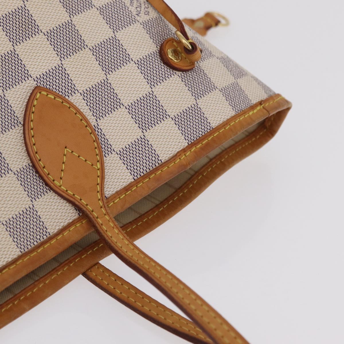 LOUIS VUITTON Damier Azur Neverfull MM Tote Bag N41605 LV Auth 205971A