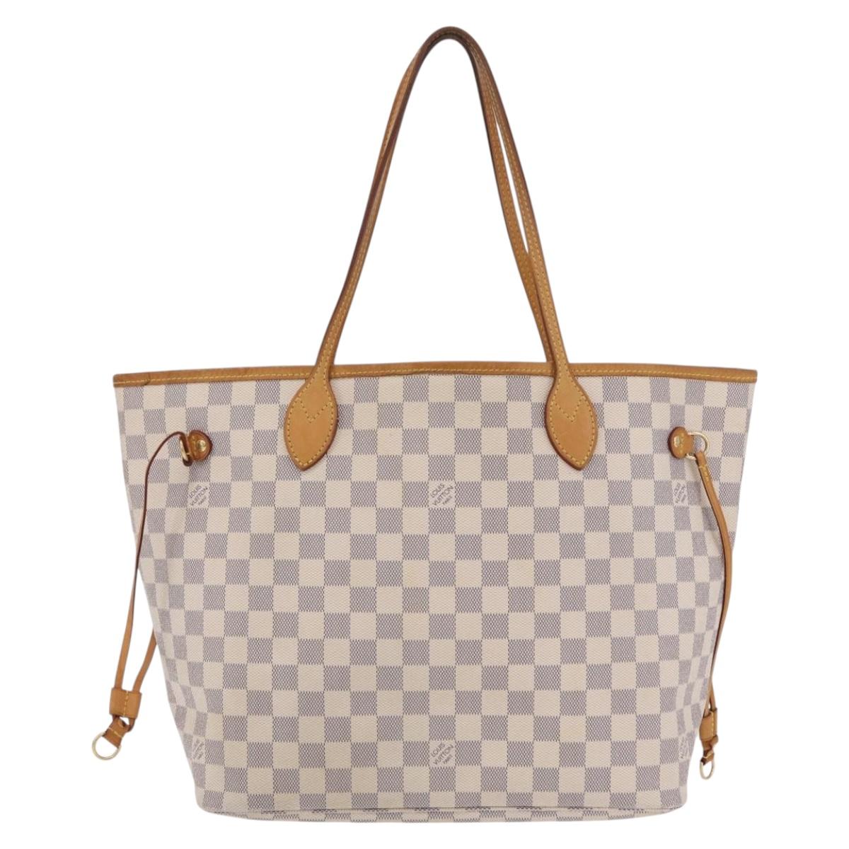LOUIS VUITTON Damier Azur Neverfull MM Tote Bag N41605 LV Auth 205971A