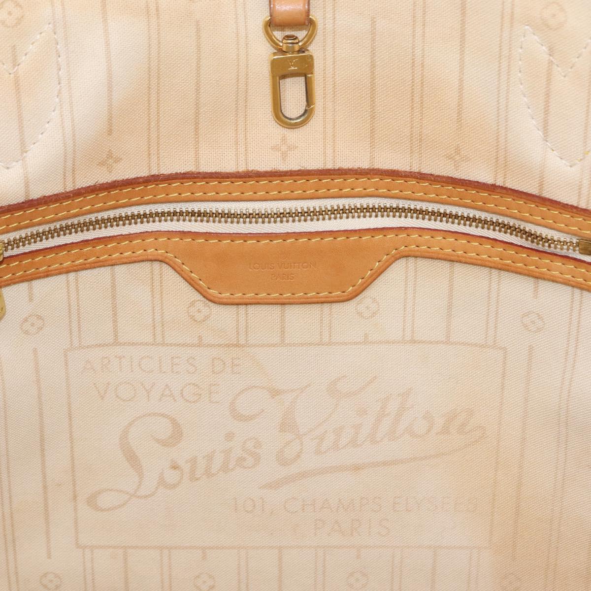 LOUIS VUITTON Damier Azur Neverfull MM Tote Bag N41605 LV Auth 205971A