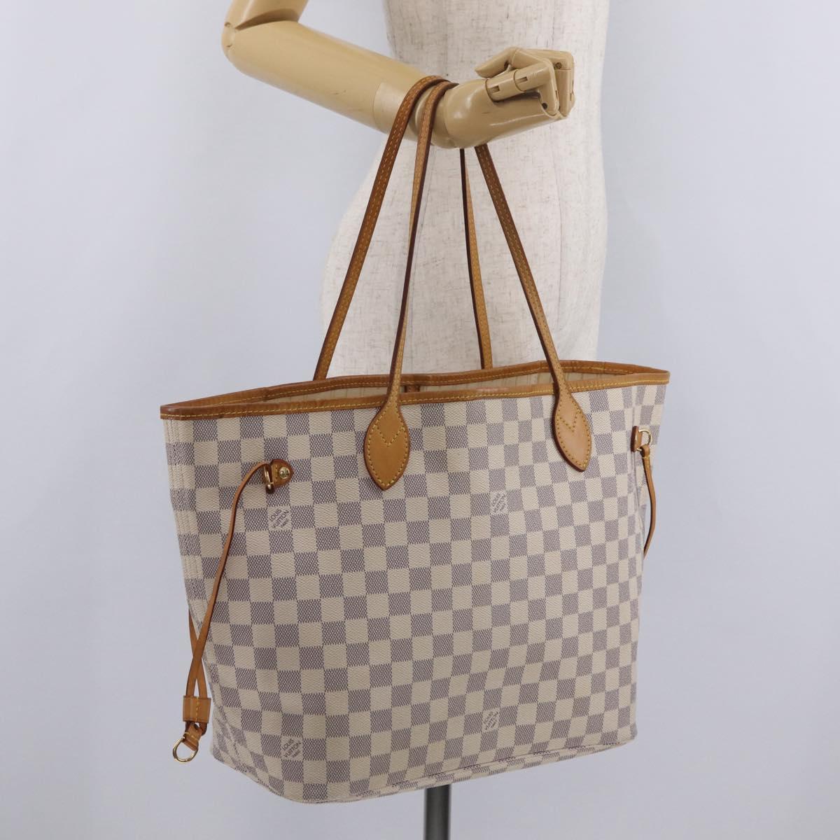 LOUIS VUITTON Damier Azur Neverfull MM Tote Bag N41605 LV Auth 205971A