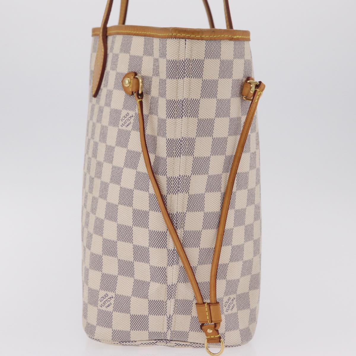 LOUIS VUITTON Damier Azur Neverfull MM Tote Bag N41605 LV Auth 205971A