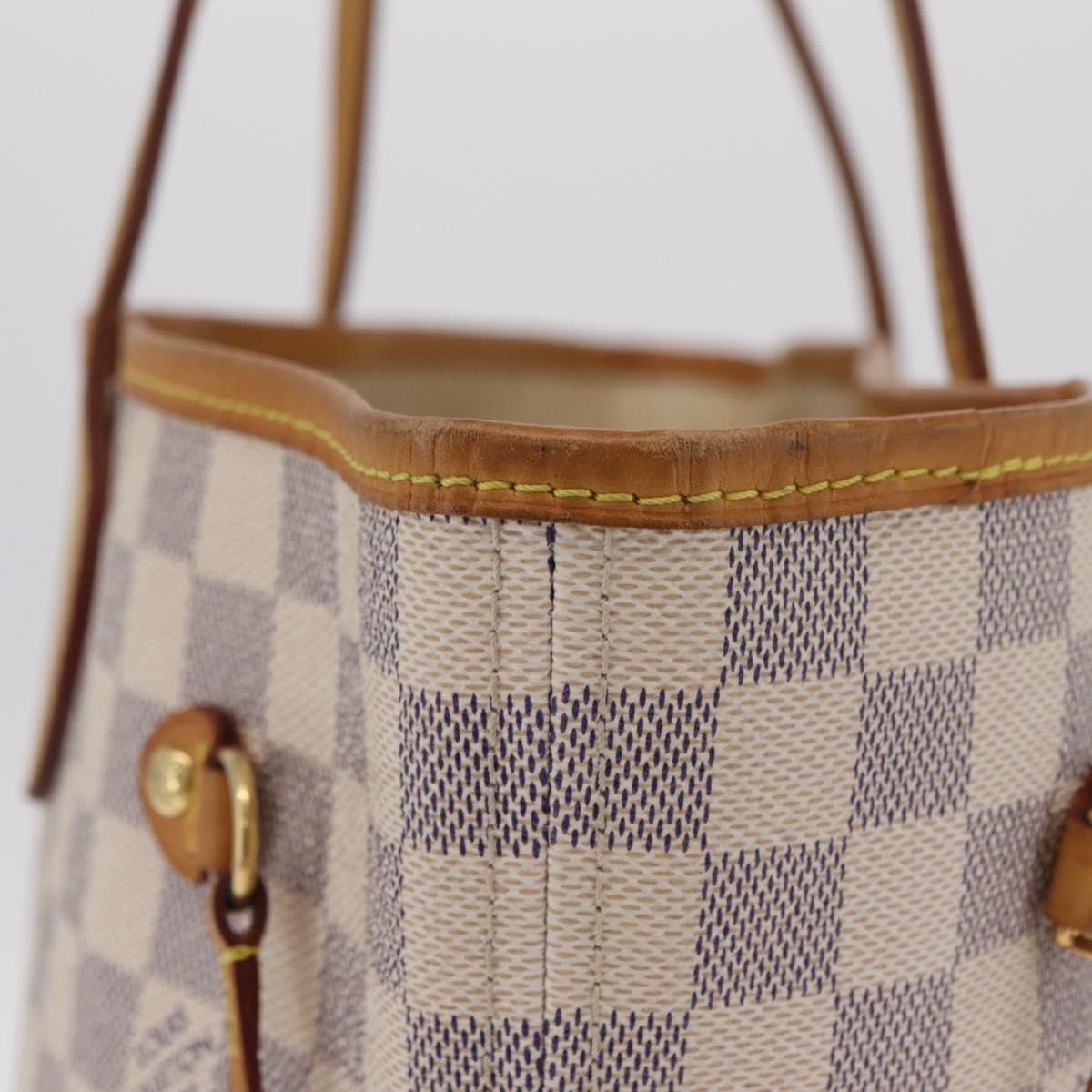 LOUIS VUITTON Damier Azur Neverfull MM Tote Bag N41605 LV Auth 205971A