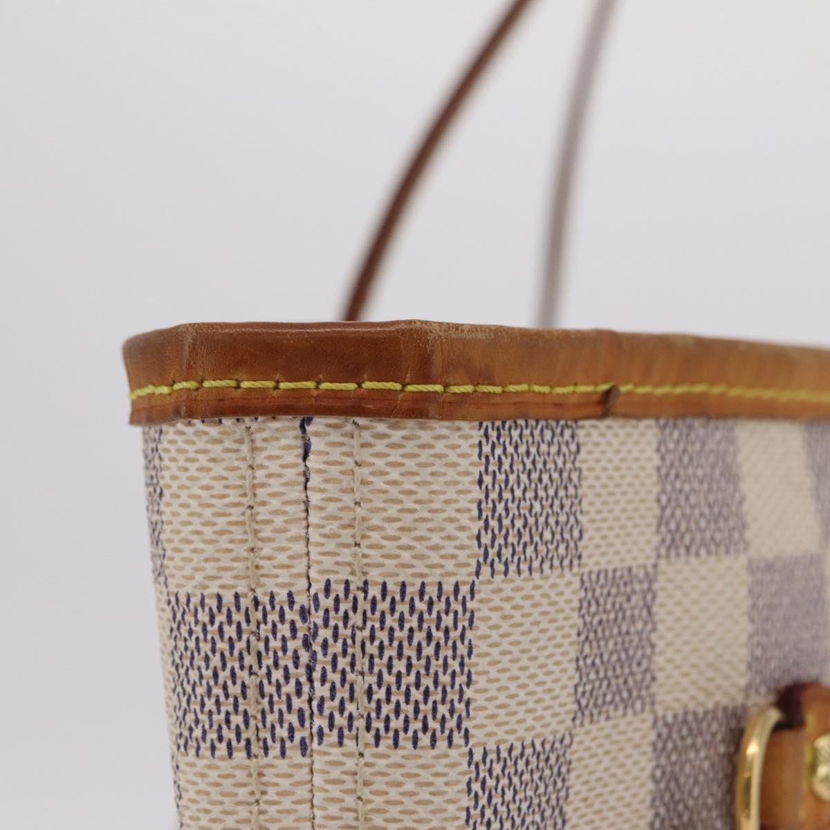 LOUIS VUITTON Damier Azur Neverfull MM Tote Bag N41605 LV Auth 205971A