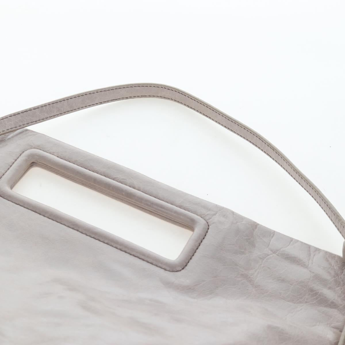 Miu Miu Shoulder Bag Vitellolux Gray Gold Auth 205975V