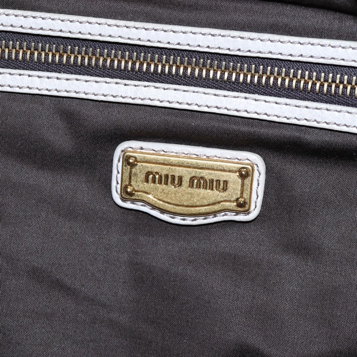Miu Miu Shoulder Bag Vitellolux Gray Gold Auth 205975V