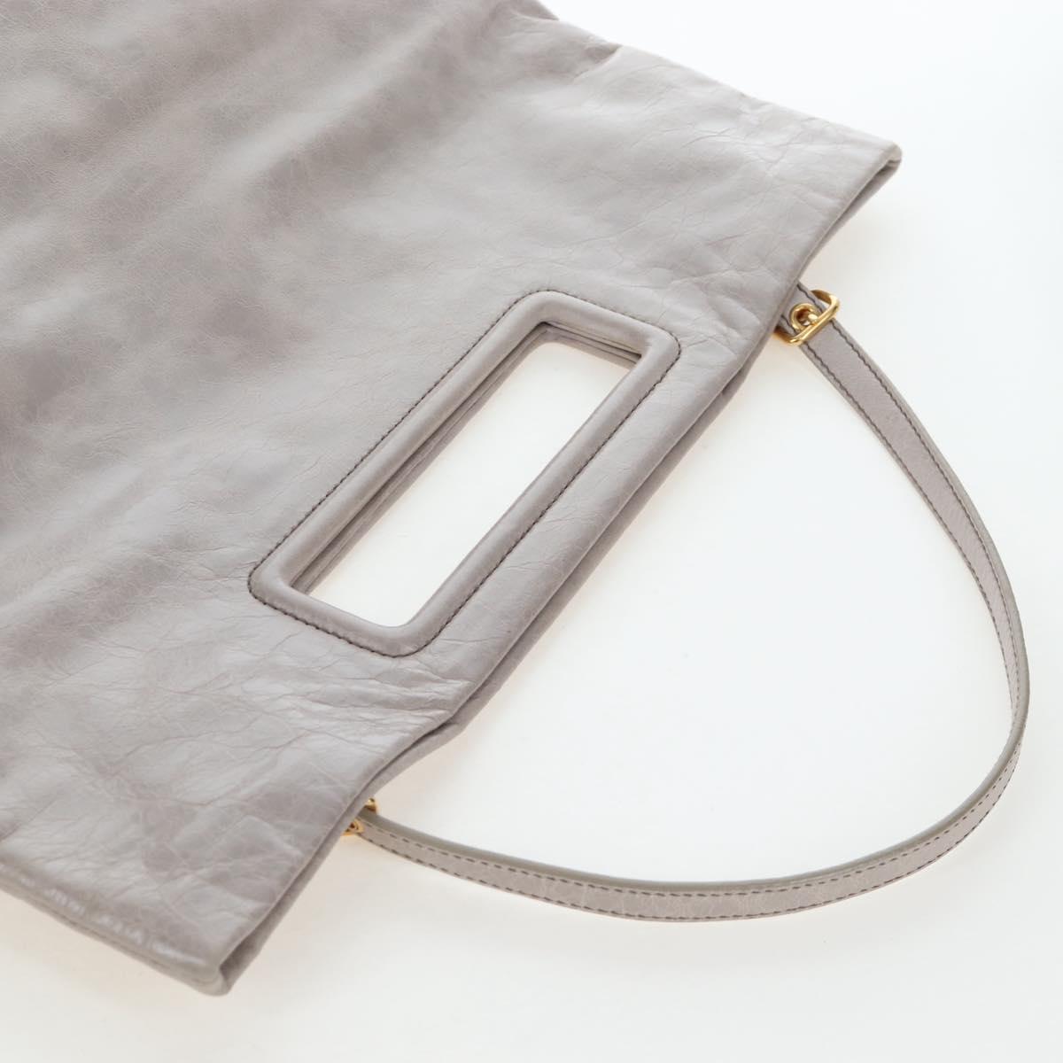 Miu Miu Shoulder Bag Vitellolux Gray Gold Auth 205975V