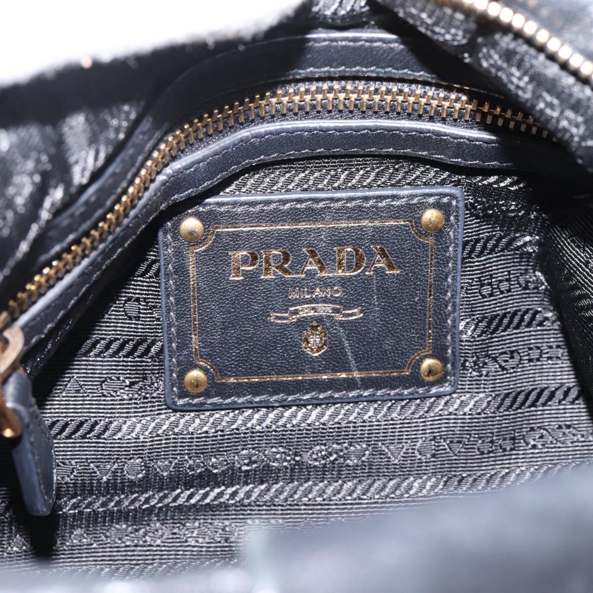 PRADA Chain Shoulder Shoulder Bag Leather Black Gold Auth 205977M
