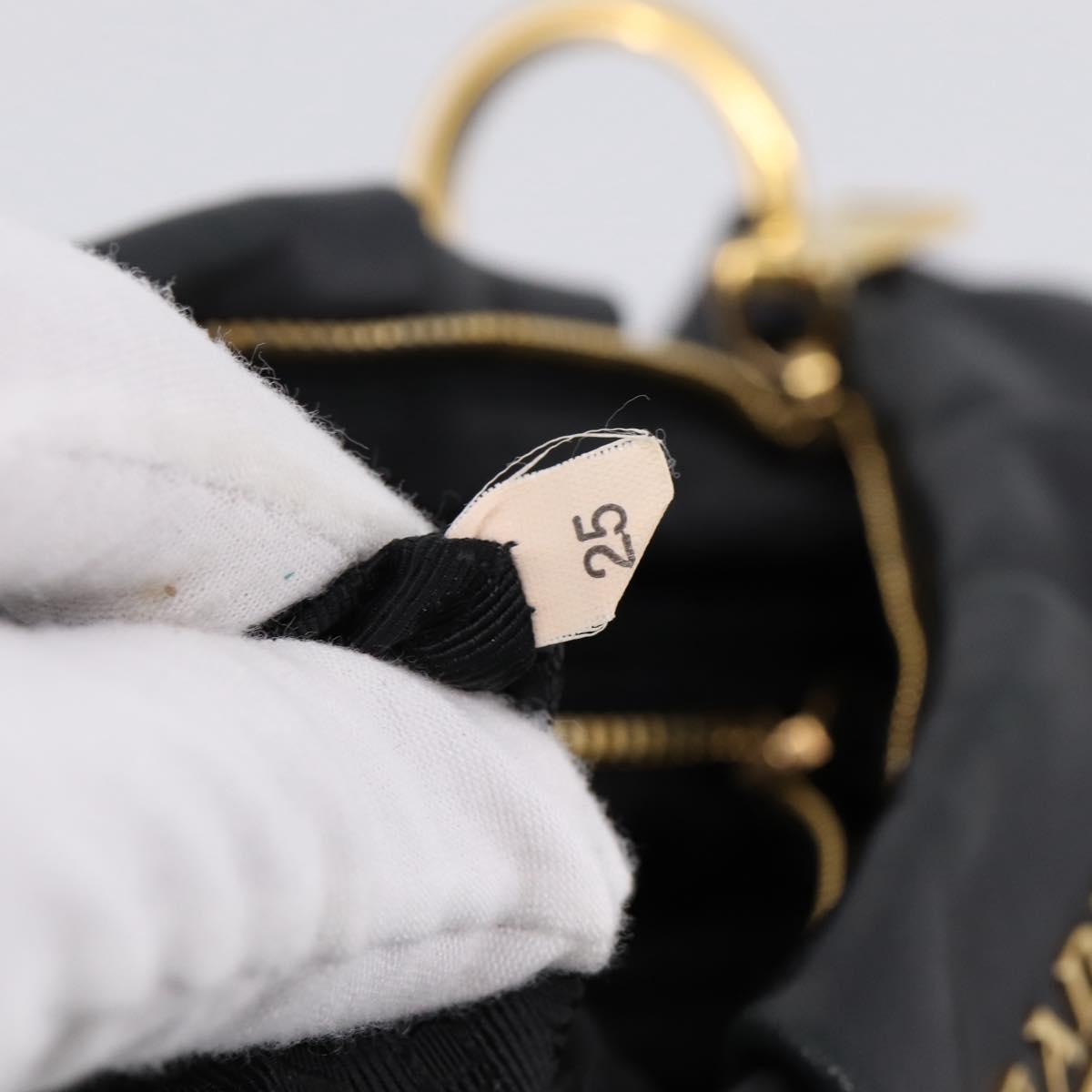 PRADA Chain Shoulder Shoulder Bag Leather Black Gold Auth 205977M