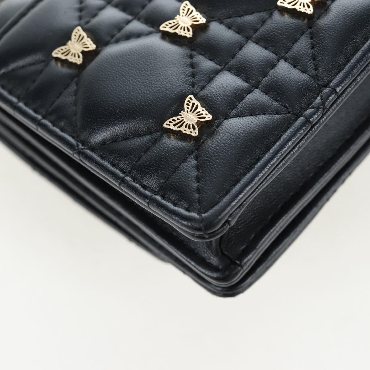 Christian Dior Cannage Miss Dior Chain Bag Lamb Skin 2way Black Auth 205981SAM