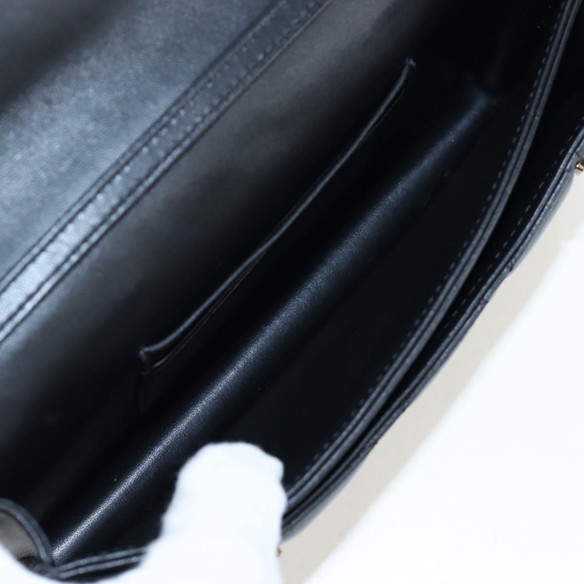 Christian Dior Cannage Miss Dior Chain Bag Lamb Skin 2way Black Auth 205981SAM