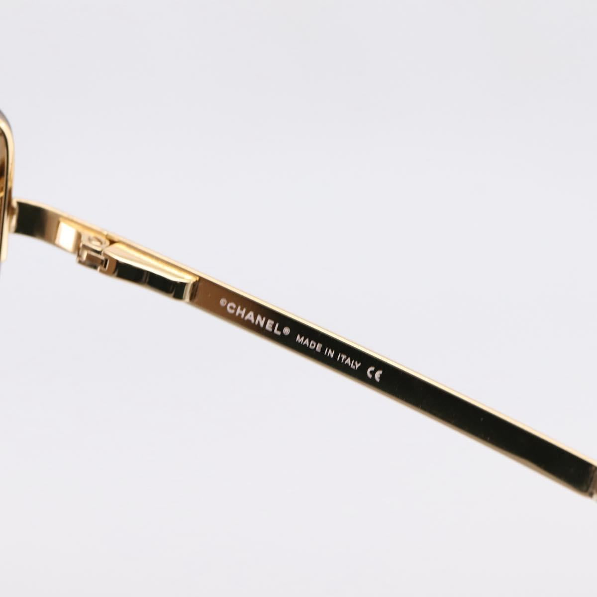 CHANEL COCO Mark Sunglasses Metal Gold Tone CC Auth 205985M