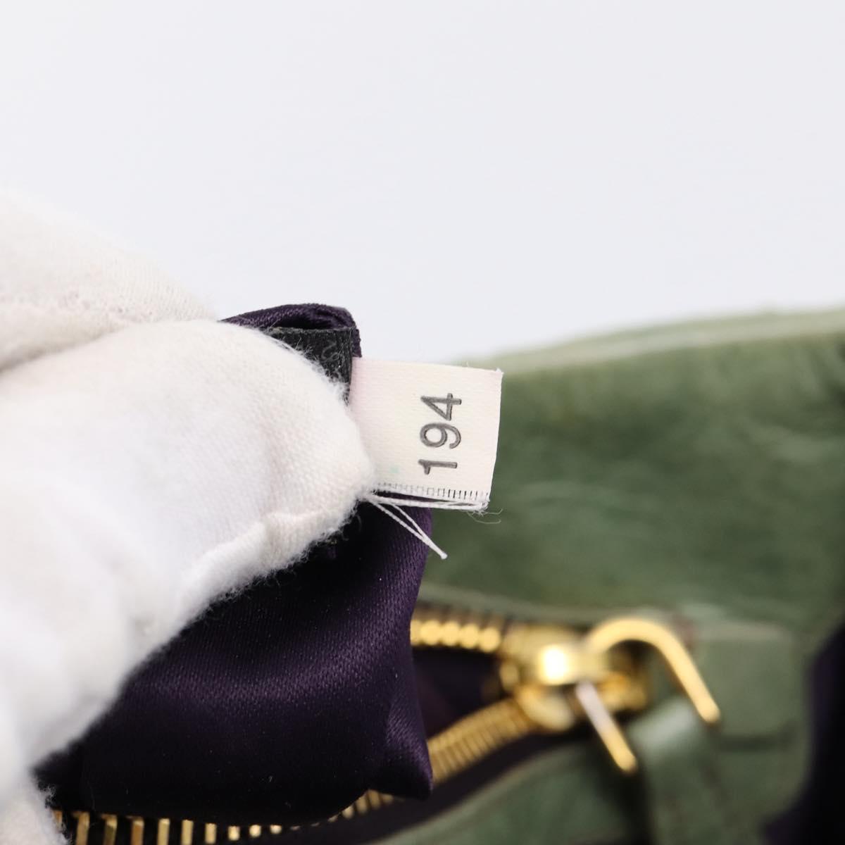 Miu Miu Matelasse Hand Bag Vitellolux 2way Green Gold Auth 205987A