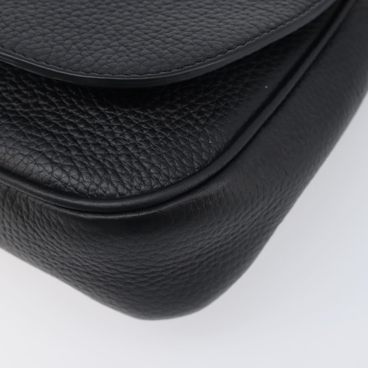 GUCCI Soho Chain Shoulder Bag Leather Black Gold 336752 Auth 205989M