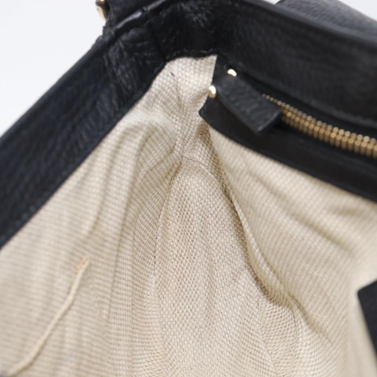 GUCCI Soho Chain Shoulder Bag Leather Black Gold 336752 Auth 205989M