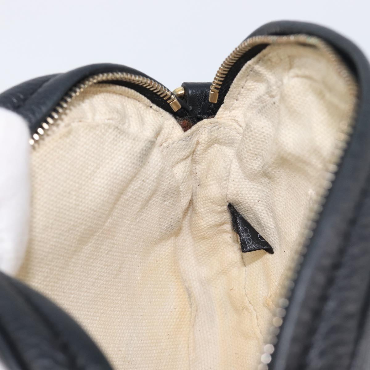GUCCI Soho Chain Shoulder Bag Leather Black Gold 353965 Auth 205993