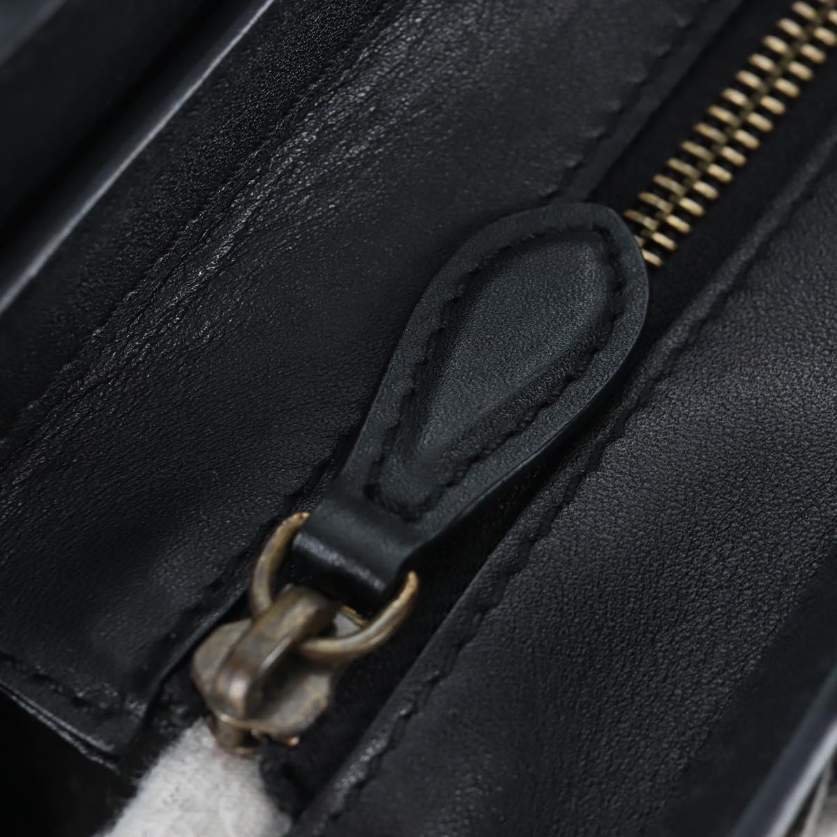 CELINE Luggage Micro Shopper Hand Bag Leather 2way Black Gold Auth 205995V