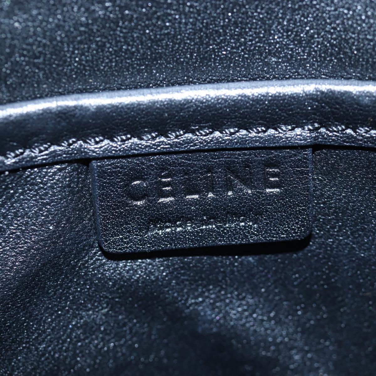 CELINE Luggage Micro Shopper Hand Bag Leather 2way Black Gold Auth 205995V