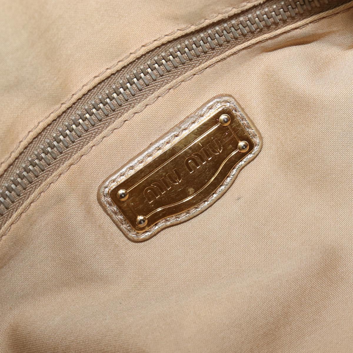 Miu Miu Hand Bag Leather Gold Auth 205996