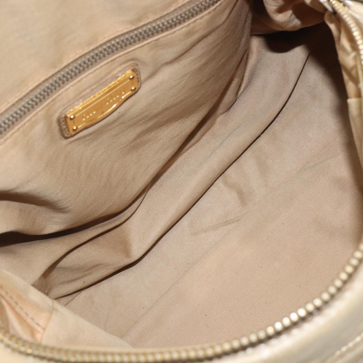 Miu Miu Hand Bag Leather Gold Auth 205996