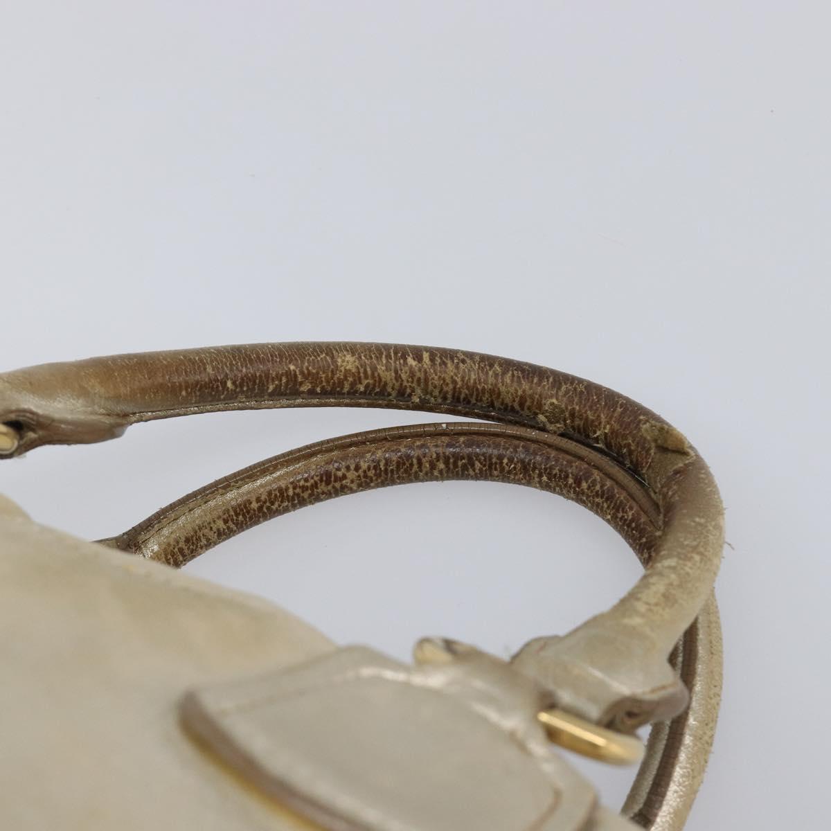 Miu Miu Hand Bag Leather Gold Auth 205996