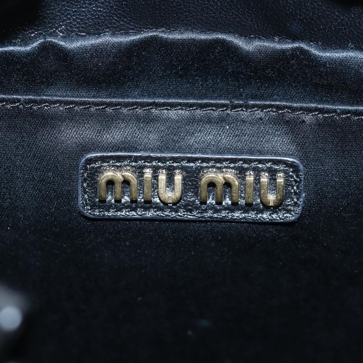 Miu Miu Matelasse Shoulder Bag Leather 2way Black Gold Auth 205997M